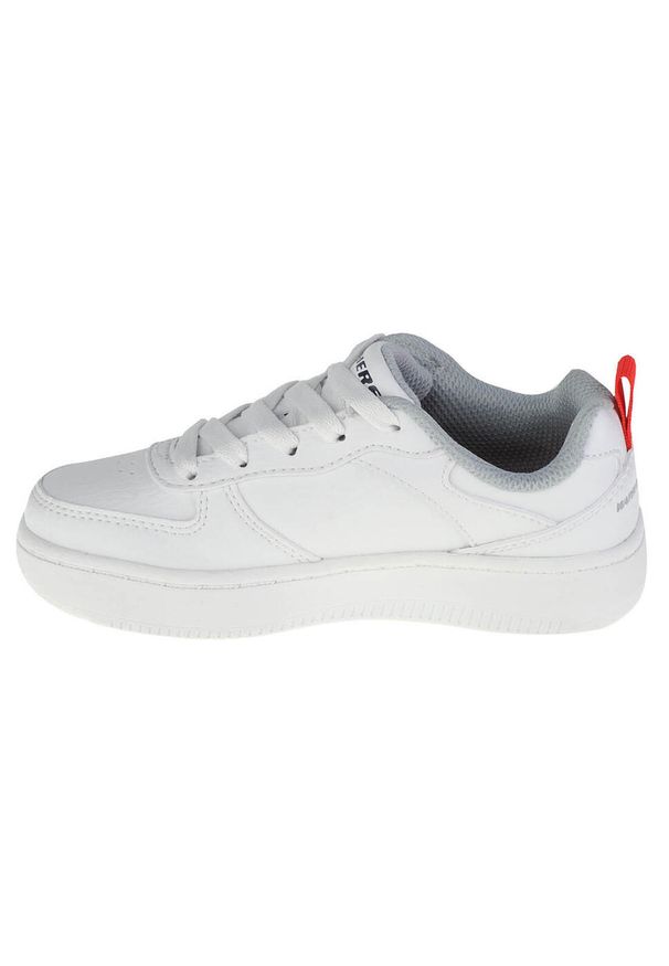 skechers - Buty do chodzenia chłopięce, Skechers Sport Court 92. Okazja: na co dzień. Kolor: biały. Materiał: materiał, syntetyk. Szerokość cholewki: normalna. Wzór: gładki. Model: Skechers Sport. Sport: turystyka piesza