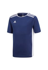 Adidas - Koszulka piłkarska dla dzieci adidas Entrada 18 Jr CF1047. Materiał: materiał, poliester, skóra, dzianina. Technologia: ClimaLite (Adidas). Wzór: paski, ze splotem. Sport: piłka nożna #1