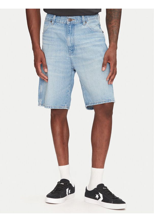 Wrangler Szorty jeansowe Frontier 112362492 Niebieski Relaxed Fit. Kolor: niebieski. Materiał: bawełna