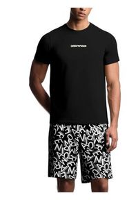 Emporio Armani Underwear Piżama EM000400 AF10794 FC143 Czarny Regular Fit. Kolor: czarny. Materiał: bawełna