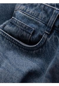 Ombre Clothing - Męskie jeansowe spodnie TAPERED FIT z dziurami – ciemnoniebieskie V3. Kolor: niebieski. Materiał: jeans. Wzór: aplikacja. Styl: retro, elegancki, vintage #8