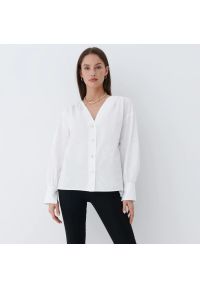 Mohito - Bawełniana koszula z bufkami - Biały. Kolor: biały. Materiał: bawełna #1