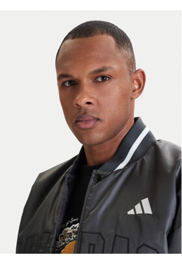Adidas - adidas Kurtka bomber Stadium JZ6913 Szary Loose Fit. Kolor: szary. Materiał: syntetyk