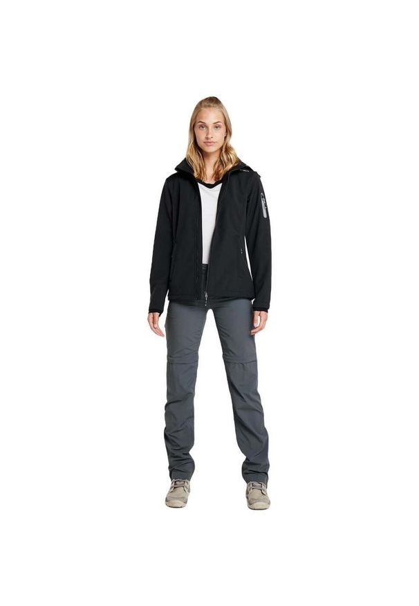 Kurtka softshell damska CMP Wilma Jacket Zip Hood. Kolor: czarny. Materiał: softshell