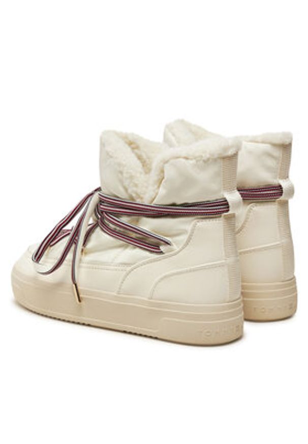 TOMMY HILFIGER - Tommy Hilfiger Śniegowce Snowboot Monogram Faux Fur FW0FW08389 Beżowy. Kolor: beżowy. Materiał: materiał