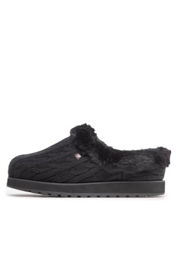 skechers - Skechers Kapcie BOBS Ice Angel 31204/BBK Czarny. Kolor: czarny. Materiał: materiał