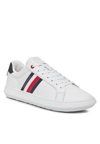 TOMMY HILFIGER - Tommy Hilfiger Sneakersy Essential Leather Cupsole FM0FM04921 Biały. Kolor: biały. Materiał: skóra #6
