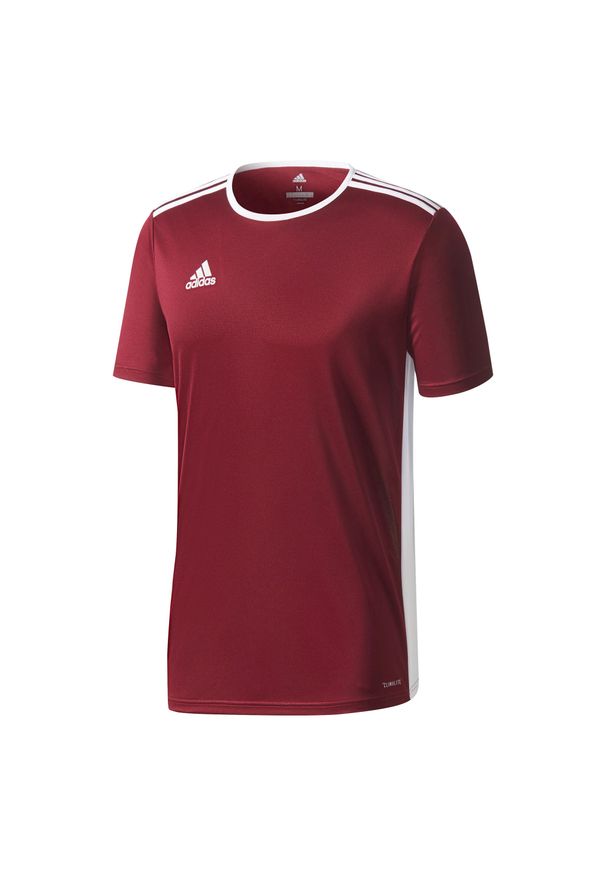 Adidas - Koszulka dla dzieci adidas Entrada 18 Jersey Junior bordowa. Kolor: czerwony, wielokolorowy, brązowy. Materiał: jersey