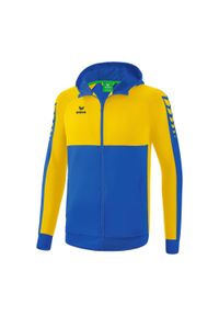 ERIMA - Kurtka z kapturem dla dzieci do treningu Erima Six Wings. Typ kołnierza: kaptur. Kolor: wielokolorowy, niebieski, żółty. Sport: fitness #1