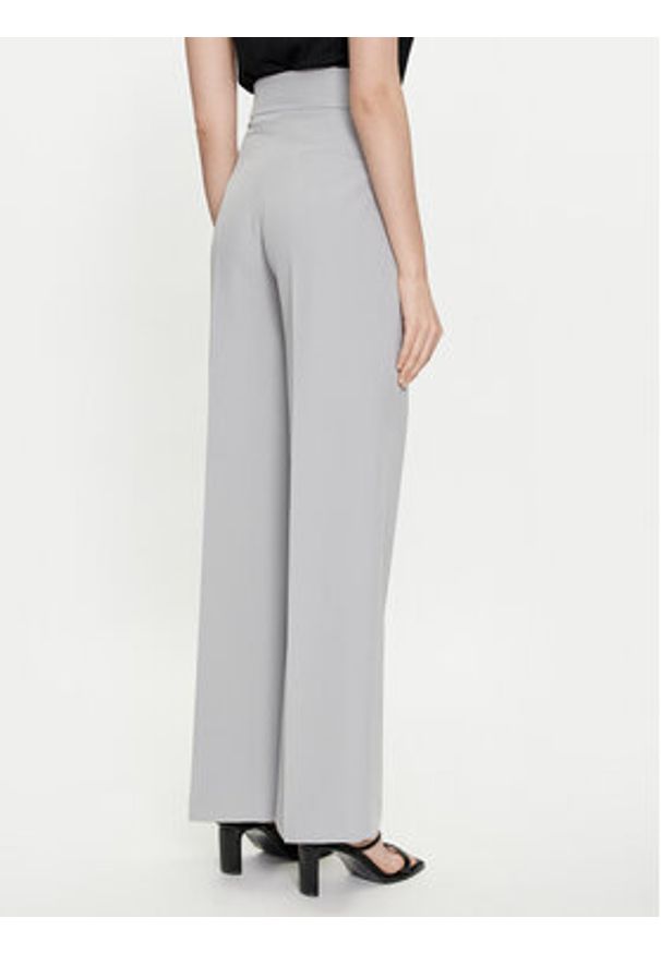 Maryley Spodnie materiałowe 24EB680/43LU Szary Wide Leg. Kolor: szary. Materiał: syntetyk
