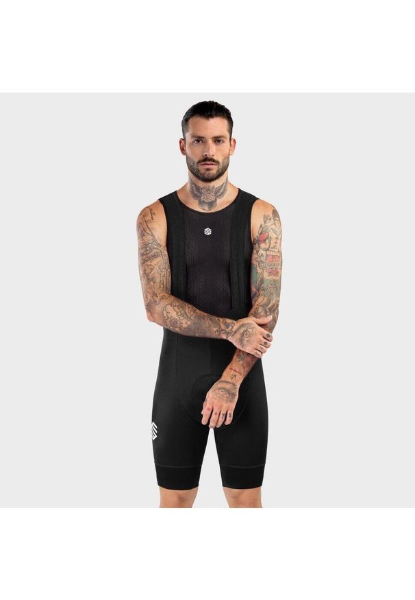 SIROKO - Męskie spodenki rowerowe z szelkami Kolarstwo Siroko BX Resistance. Kolor: czarny. Materiał: nylon. Sport: kolarstwo