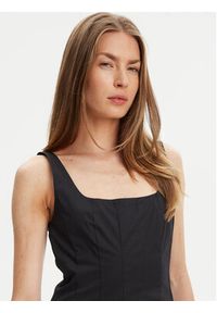 STAUD Sukienka codzienna Mini Wells 90-7502 Czarny Slim Fit. Okazja: na co dzień. Kolor: czarny. Materiał: bawełna. Typ sukienki: proste. Styl: casual. Długość: mini #2