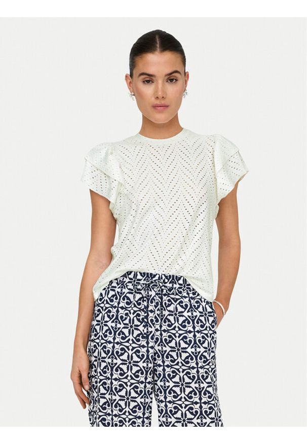 JDY Bluzka Carla 15351452 Biały Regular Fit. Kolor: biały. Materiał: syntetyk