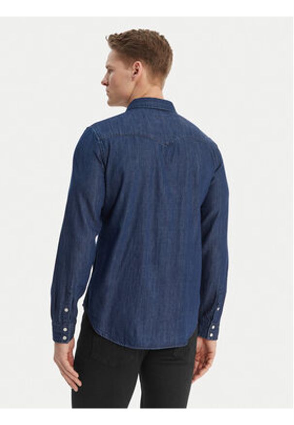 Guess Koszula M6GH88 D1052 Granatowy Regular Fit. Kolor: niebieski. Materiał: bawełna