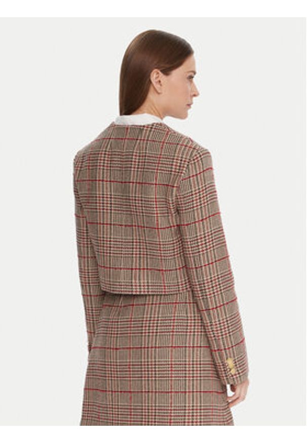 TOMMY HILFIGER - Tommy Hilfiger Marynarka WW0WW46752 Beżowy Regular Fit. Kolor: beżowy. Materiał: syntetyk