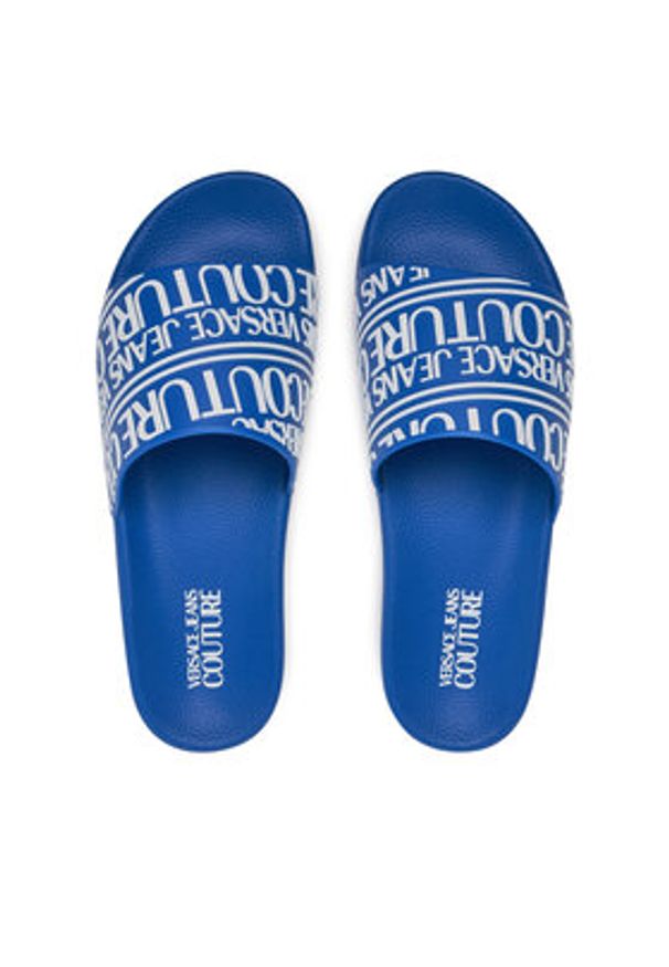 Versace Jeans Couture Klapki 78YA3SQ1 Niebieski. Kolor: niebieski