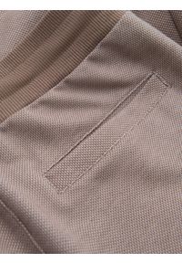 Ombre Clothing - Męskie spodnie dresowe ze strukturalnej dzianiny - kawowe V2 OM-PASK-0211 - XXL. Materiał: dzianina, dresówka. Wzór: aplikacja, melanż, ze splotem. Styl: elegancki #9