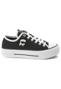 Czarne Trampki Karl Lagerfeld Buty Sportowe Premium. Okazja: na co dzień. Zapięcie: sznurówki. Kolor: czarny. Materiał: guma. Styl: sportowy #7