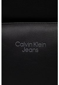 Calvin Klein Jeans plecak męski kolor czarny duży gładki. Kolor: czarny. Wzór: gładki