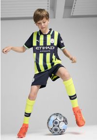 Puma - Młodzieżowa koszulka wyjazdowa Manchester City 24/25 PUMA. Kolor: żółty, wielokolorowy, niebieski