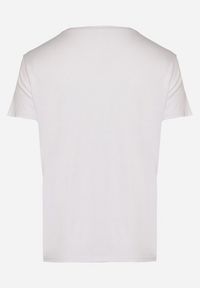 Born2be - Biały T-shirt z Ozdobnym Nadrukiem z Metalicznym Połyskiem Neomania. Kolor: biały. Wzór: nadruk #7