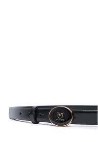 Pinko - PINKO Pasek Damski Round Enamel H2 Belt 20252 PLT01 105466.A2QL Czarny. Kolor: czarny. Materiał: skóra