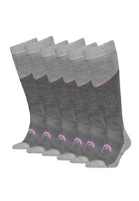 Head - Skarpety narciarskie dla dorosłych HEAD Kneehigh 6 par. Kolor: wielokolorowy, fioletowy, szary. Materiał: poliamid, wełna, akryl, elastan. Wzór: melanż. Sport: narciarstwo #1