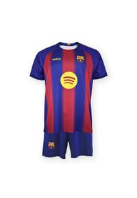 Strój domowy FC Barcelona Junior Lamine Yamal nr 10 2025/26 Blaugrana. Kolor: niebieski. Wzór: haft, paski. Sport: piłka nożna