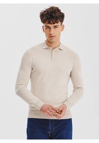 Pako Lorente - Sweter polo w kolorze beżowym. Okazja: na co dzień. Typ kołnierza: polo. Kolor: beżowy. Materiał: poliamid, wiskoza. Sezon: jesień. Styl: casual #8