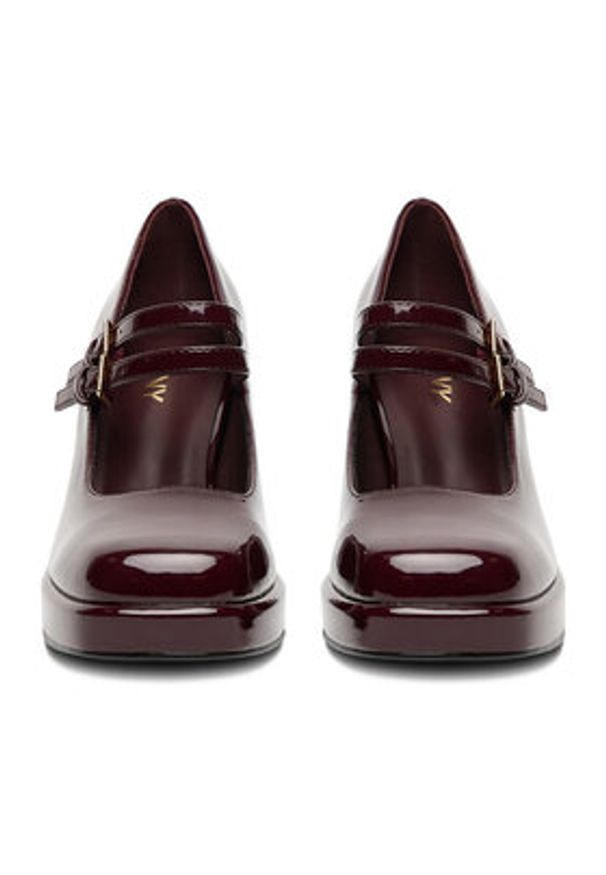 Jenny - JENNY Czółenka CEO-JY230928 Bordowy. Kolor: czerwony. Materiał: materiał