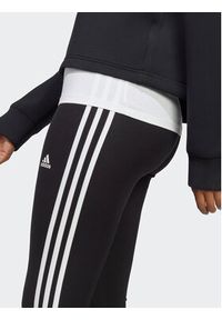 Adidas - adidas Legginsy Essentials 3-Stripes High-Waisted Single Jersey Leggings IC7151 Czarny. Kolor: czarny. Materiał: bawełna