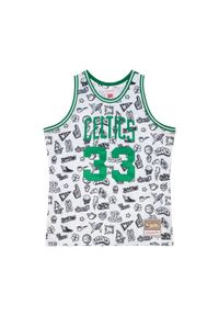 Mitchell & Ness - Jersey Boston Celtics NBA Doodle Swingman 1985 Larry Bird. Kolor: biały. Materiał: jersey. Sport: koszykówka #1