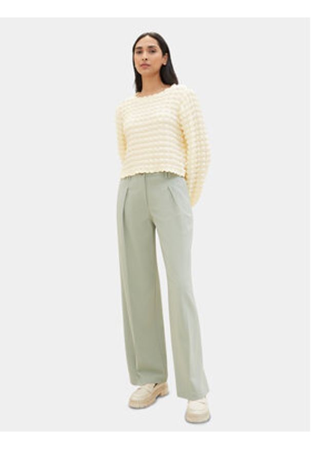 Tom Tailor Spodnie materiałowe 1040686 Zielony Wide Leg. Kolor: zielony. Materiał: wiskoza