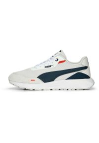 Buty Puma Runtamed, Mężczyźni. Kolor: biały, wielokolorowy, czarny, szary. Materiał: materiał, syntetyk. Szerokość cholewki: normalna. Sport: turystyka piesza