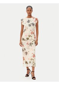 French Connection Sukienka letnia 71YFU 90 Beżowy Regular Fit. Kolor: beżowy. Materiał: wiskoza. Sezon: lato #1