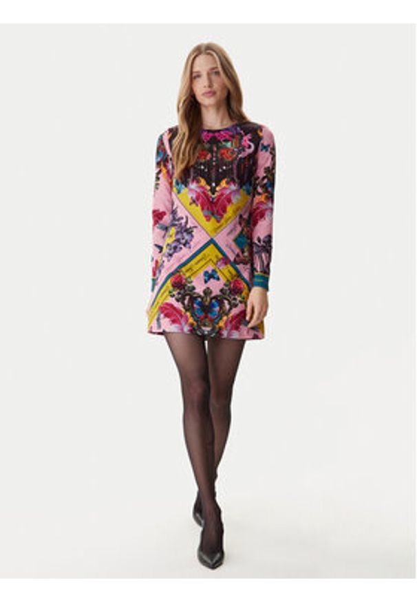 Versace Jeans Couture Sukienka codzienna 79HAO9P1 NS696 Kolorowy Slim Fit. Okazja: na co dzień. Materiał: syntetyk. Wzór: kolorowy. Typ sukienki: proste. Styl: casual