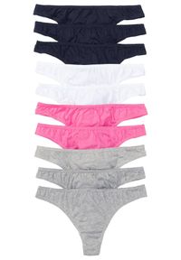 bonprix - Stringi (10 par). Kolor: szary. Wzór: gładki #1