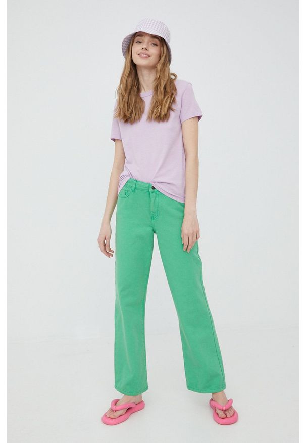 Noisy may - Noisy May jeansy damskie medium waist. Kolor: zielony