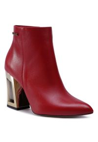 Botki R.Polański 0895 Czerwony Lico. Kolor: czerwony. Materiał: skóra #1