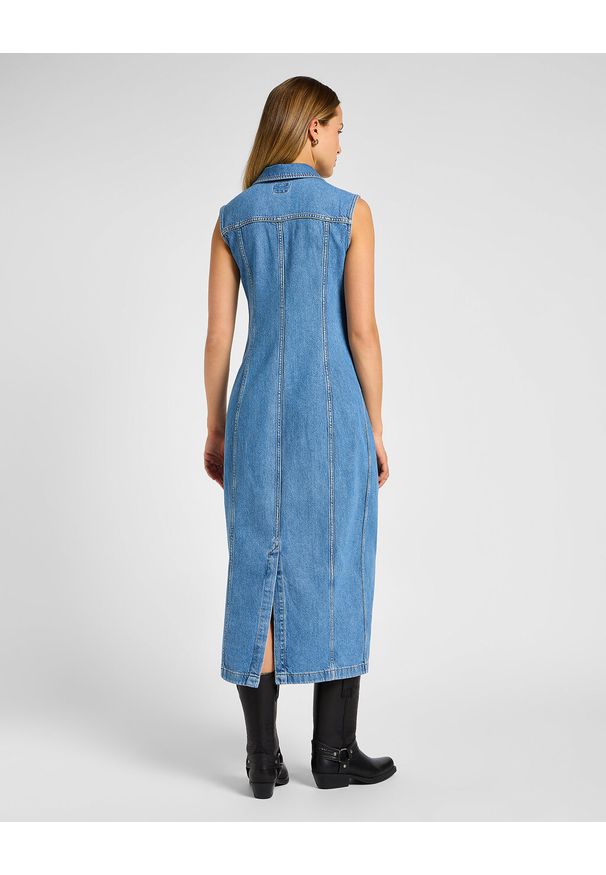 Lee - LEE DAMSKA SUKIENKA JENSOWA LONG SLIM DRESS FEELING FINE 112355119 LI68016317
