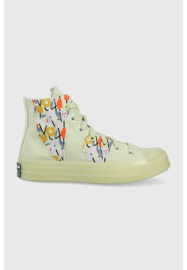Converse trampki Chuck 70 Womens History Month damskie kolor szary. Nosek buta: okrągły. Zapięcie: sznurówki. Kolor: zielony. Materiał: guma. Obcas: na platformie