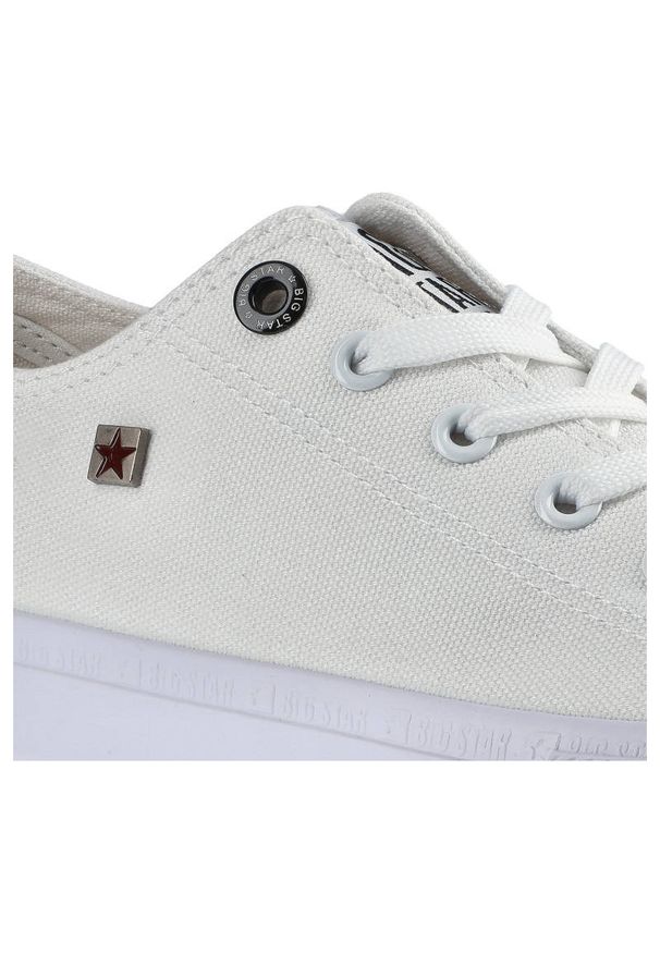 Big-Star - Białe Trampki Big Star Męskie Modne Obuwie. Kolor: biały. Materiał: guma, materiał. Szerokość cholewki: normalna. Styl: klasyczny