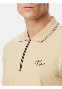 Karl Lagerfeld - KARL LAGERFELD Polo 745021 562221 Beżowy Regular Fit. Typ kołnierza: polo. Kolor: beżowy. Materiał: bawełna #2