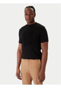 Karl Lagerfeld - KARL LAGERFELD T-Shirt 755040 561221 Czarny Regular Fit. Typ kołnierza: dekolt w karo. Kolor: czarny. Materiał: bawełna #1