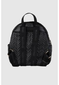 Valentino by Mario Valentino - VALENTINO Tłoczony czarny plecak z logo sunny re backpack. Kolor: czarny #4