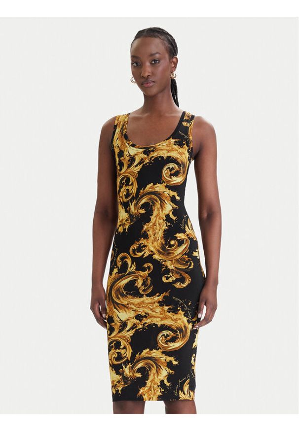 Versace Jeans Couture Sukienka codzienna 80HAO946 JS533 Czarny Slim Fit. Okazja: na co dzień. Kolor: czarny. Materiał: wiskoza. Typ sukienki: proste. Styl: casual