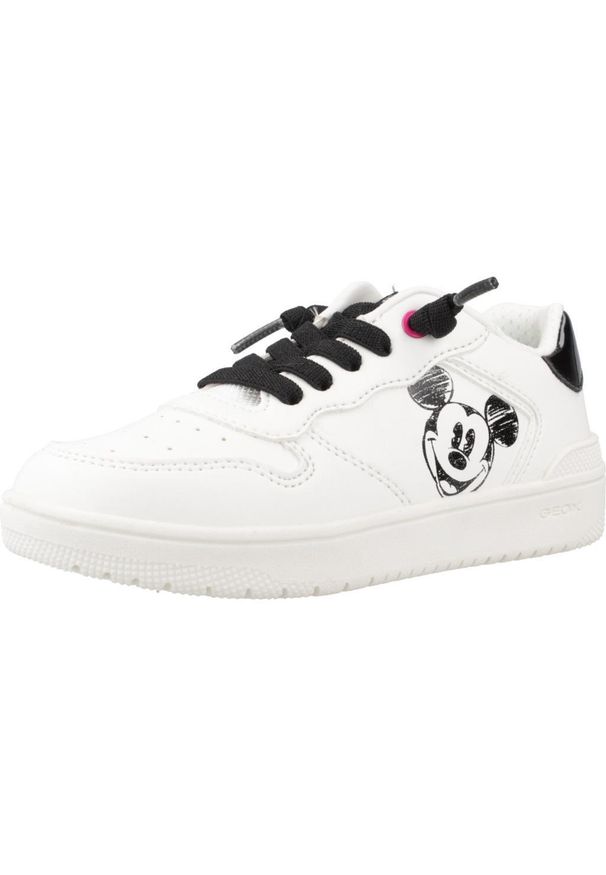 Geox - Buty GEOX J WASHIBA GIRL Biały. Okazja: na co dzień. Kolor: czarny, biały, wielokolorowy. Materiał: tkanina, syntetyk. Sport: turystyka piesza