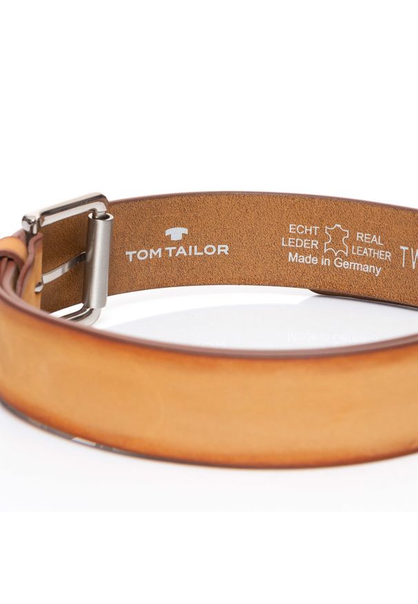 Tom Tailor - TOM TAILOR PASEK SKÓRZANY SOPO-TT376 641 40mm Ledergürtel RO2689. Materiał: skóra. Wzór: paski. Styl: klasyczny