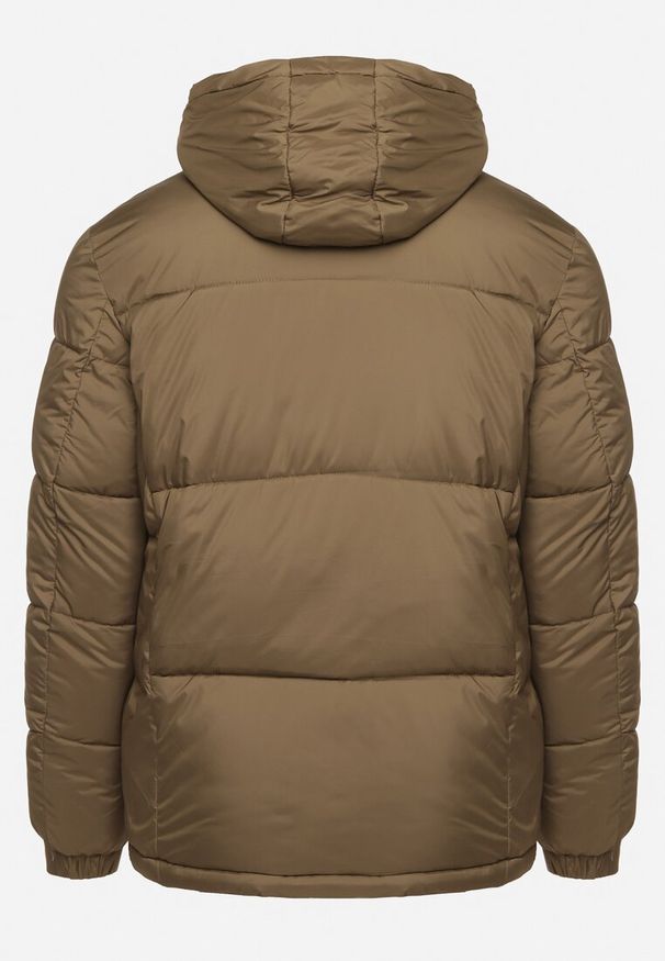 Born2be - Ciemnobeżowa Pikowana Kurtka z Odpinanym Kapturem Asintivra. Okazja: na co dzień. Kolor: beżowy. Materiał: jeans. Styl: klasyczny, elegancki, casual