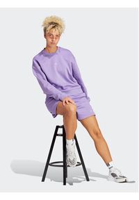 Adidas - adidas Bluza ALL SZN Fleece Sweatshirt IC6450 Fioletowy Loose Fit. Kolor: fioletowy. Materiał: bawełna #6